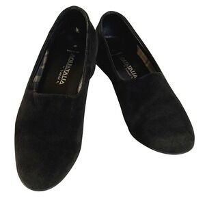 Aquatalia by Marvin K Navy Suede Wedge Heel Pumps Size 6 Made Italy